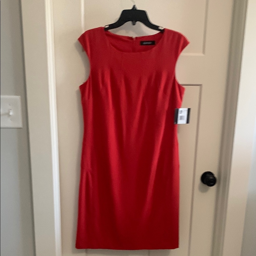 Ellen Tracy Red Sleeveless Sheath Mini Dress